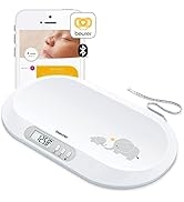 Beurer BY90 Baby Scale, Pet Scale, Digital, with Measuring Tape, tracking weight with App | For: ...