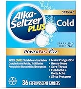 Alka-Seltzer Plus Severe Cold - Sparkling Original Powerfast Fizz Effervescent Common Cold Tablet...