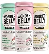 Wonderbelly Maximum Strength Antacid Chewable Tablets, 1000mg Calcium Carbonate, Instant Heartbur...