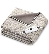 Beurer HD71N Lux Heated Blanket, Microplush Electric Blanket with 4 Temperature Settings, Heated ...